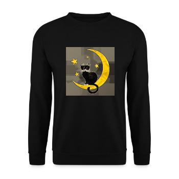 Cat - Unisex Sweatshirt - black - Front - Alina (178cm) & Michal (187cm)