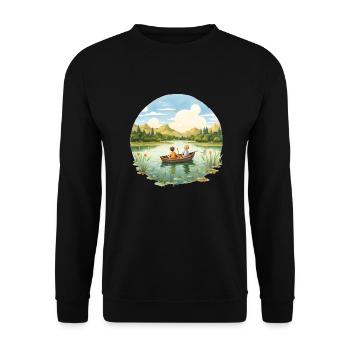 Activities of a carefree childhood - Unisex Sweatshirt - black - Front - Alina (178cm) & Michal (187cm)