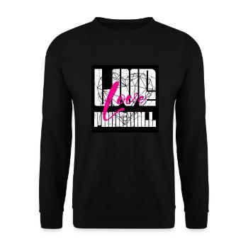 Live Love Paintball, whireframe coeur avec bg - Sweat-shirt Unisexe - noir - Devant - Alina (178cm) & Michal (187cm)