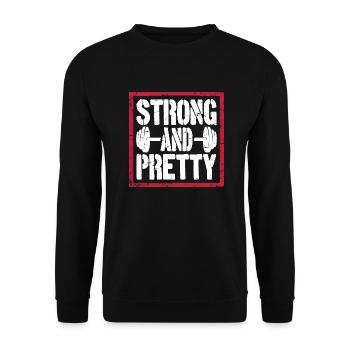 Forte Et Assez Drôle Gym Fitness Dire - Sweat-shirt Unisexe - noir - Devant - Alina (178cm) & Michal (187cm)