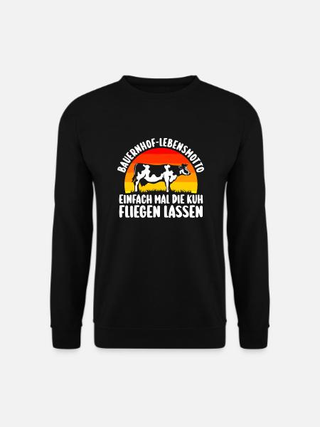 Kuh Bauer Bauernhof Kuhbauer Kühe - Unisex Pullover - Schwarz