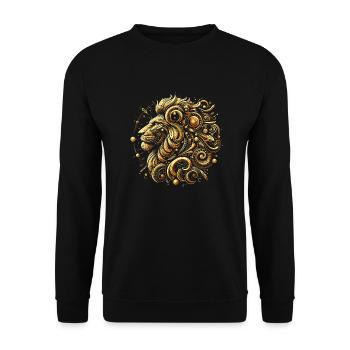 Lion Gold motifs - Sweat-shirt Unisexe - noir - Devant - Alina (178cm) & Michal (187cm)