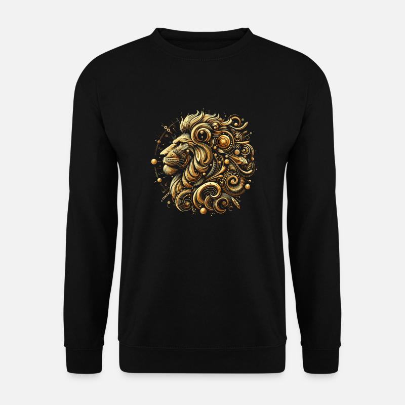 Löwengold-Muster - Unisex Pullover - Schwarz