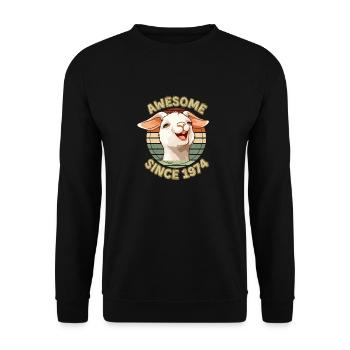 awesome Since 1974 - Humor Birthday Gift 1974 - Unisex Sweatshirt - black - Front - Alina (178cm) & Michal (187cm)