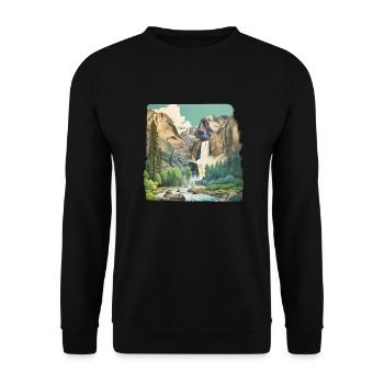 Magnifique paysage de montagne - Sweat-shirt Unisexe - noir - Devant - Alina (178cm) & Michal (187cm)