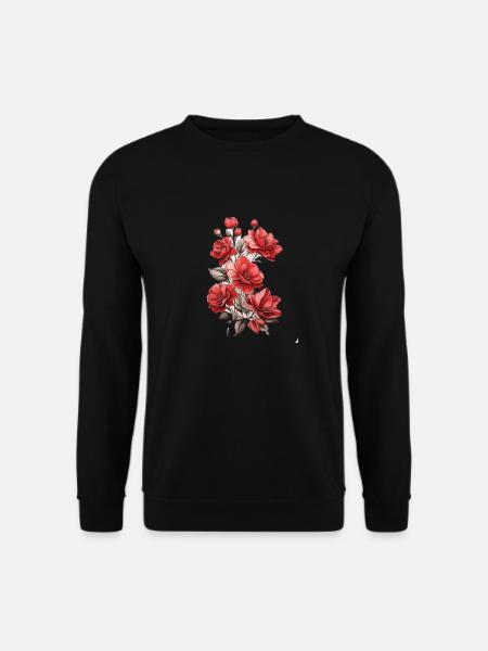 Beautiful Red Flower - Unisex Sweatshirt - black