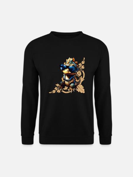 Cooler Dinosaurier, rockig, romantisch - Unisex Pullover - Schwarz