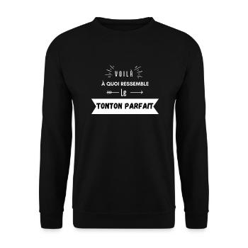 voilà à quoi ressemble le tonton parfait - Sweat-shirt Unisexe - noir - Devant - Alina (178cm) & Michal (187cm)