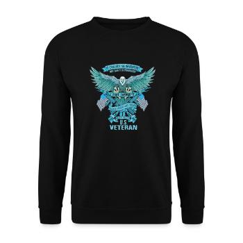 Army War Military Uniform Force Soldier Veteran - Unisex Sweatshirt - black - Front - Alina (178cm) & Michal (187cm)
