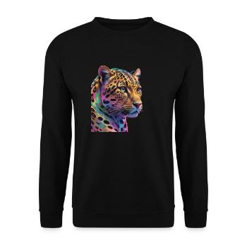 Leopard - Unisex Sweatshirt - black - Front - Alina (178cm) & Michal (187cm)