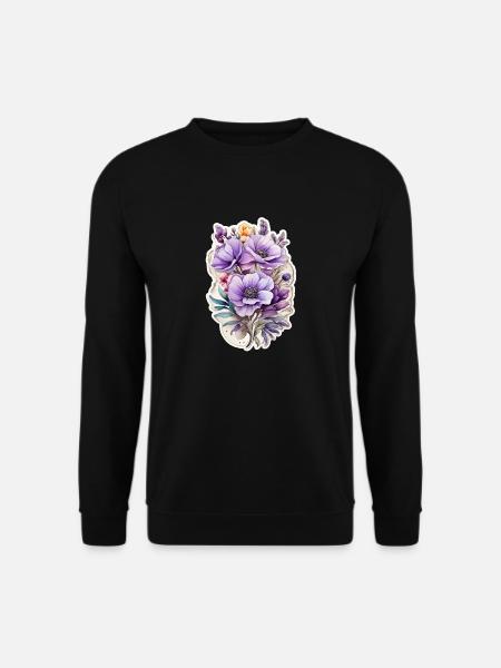 Blue Wildflower - Unisex Sweatshirt - black