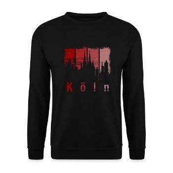 Köln Skyline Schriftzug - Unisex Pullover - Schwarz - Vorne - Alina (178cm) & Michal (187cm)