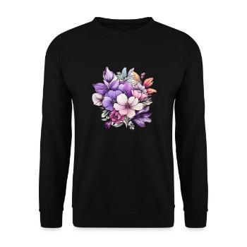 Flower - Unisex Sweatshirt - black - Front - Alina (178cm) & Michal (187cm)