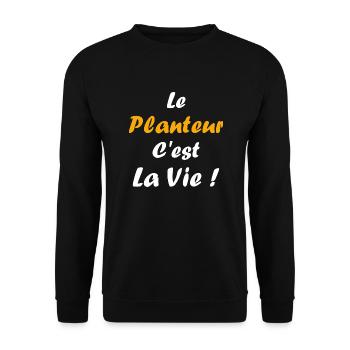 Humour punch planteur - Sweat-shirt Unisexe - noir - Devant - Alina (178cm) & Michal (187cm)