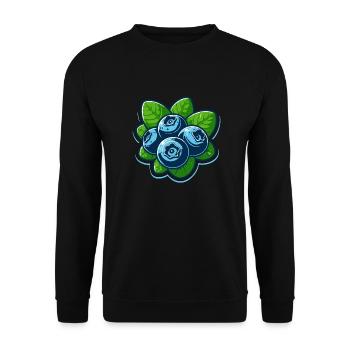 Heidelbeeren Beeren - Unisex Pullover - Schwarz - Vorne - Alina (178cm) & Michal (187cm)