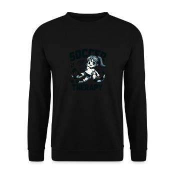 Soccer Is My Therapy - Soccer Girl Passion - Unisex Sweatshirt - black - Front - Alina (178cm) & Michal (187cm)
