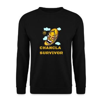 Funny spanish quotes flip flop survivor. - Unisex Sweatshirt - black - Front - Alina (178cm) & Michal (187cm)