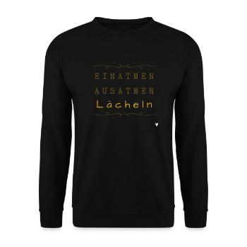 Inspirez Expirez Sourire - Sweat-shirt Unisexe - noir - Devant - Alina (178cm) & Michal (187cm)