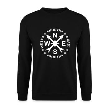 Demin Compass Rose - Wind Rose - Unisex Sweatshirt - black - Front - Alina (178cm) & Michal (187cm)