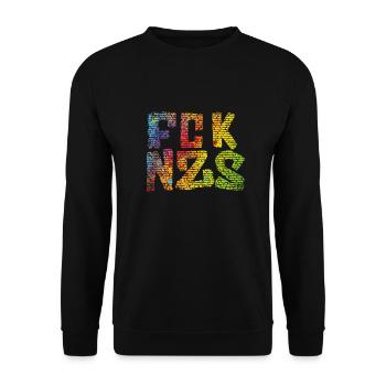 FCK NZS - Unisex Sweatshirt - black - Front - Alina (178cm) & Michal (187cm)