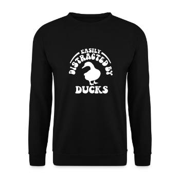 Easily Distracted By Ducks - Unisex Sweatshirt - black - Front - Alina (178cm) & Michal (187cm)