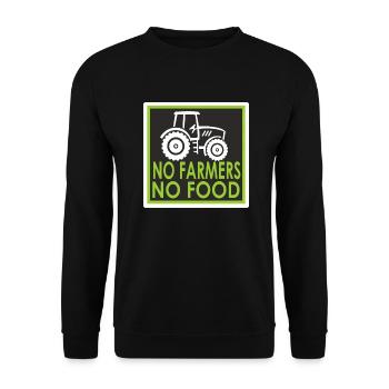 No Food - No Farmers - Unisex Pullover - Schwarz - Vorne - Alina (178cm) & Michal (187cm)