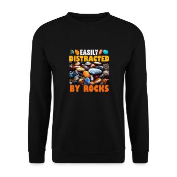 Leicht von Steinen abgelenkt - Unisex Pullover - Schwarz - Vorne - Alina (178cm) & Michal (187cm)