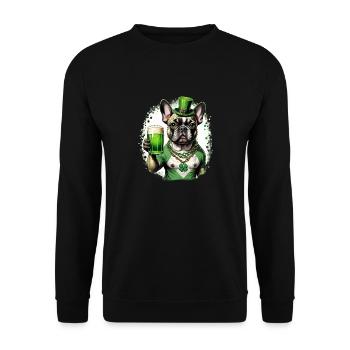 St. Patrick's Day French Bulldog I St. Paddy's - Unisex Sweatshirt - black - Front - Alina (178cm) & Michal (187cm)