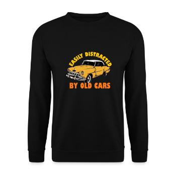 Facilement distrait par les vieilles voitures - Sweat-shirt Unisexe - noir - Devant - Alina (178cm) & Michal (187cm)
