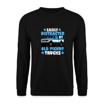 Drôle Facilement Distrait Par De Vieilles Camionnettes - Sweat-shirt Unisexe - noir - Devant - Alina (178cm) & Michal (187cm)