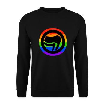 Antifascist Rainbow - Unisex Sweatshirt - black - Front - Alina (178cm) & Michal (187cm)