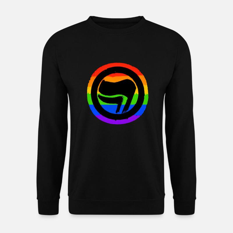 Antifaschistisch Regenbogen - Unisex Pullover - Schwarz