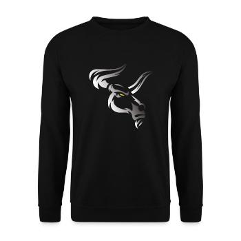 Tête de taureau tête Logo Steak Beast Gym corne - Sweat-shirt Unisexe - noir - Devant - Alina (178cm) & Michal (187cm)