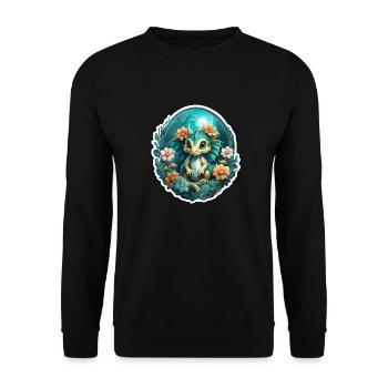 Drache - Unisex Pullover - Schwarz - Vorne - Alina (178cm) & Michal (187cm)