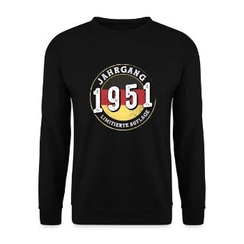 Jahrgangs 1951 Limitierte Auflage 73 ans - Sweat-shirt Unisexe - noir - Devant - Alina (178cm) & Michal (187cm)