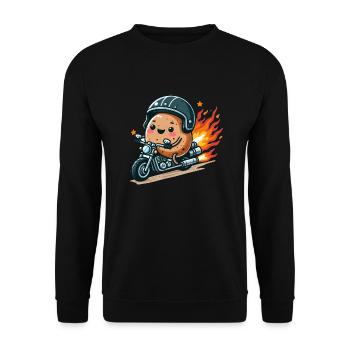 Biker Potato - Unisex Sweatshirt - black - Front - Alina (178cm) & Michal (187cm)