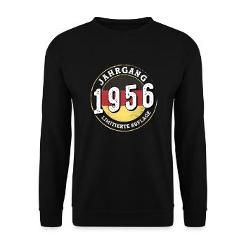 Jahrgangs 1956 68 ans Millésime 1956 - Sweat-shirt Unisexe - noir - Devant - Alina (178cm) & Michal (187cm)