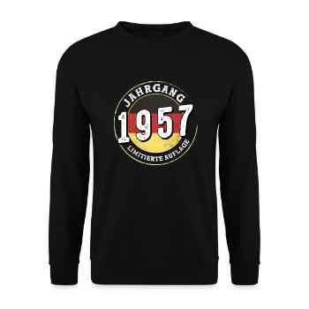 Limitierte Auflage Jahrgangs 1957 67 ans - Sweat-shirt Unisexe - noir - Devant - Alina (178cm) & Michal (187cm)