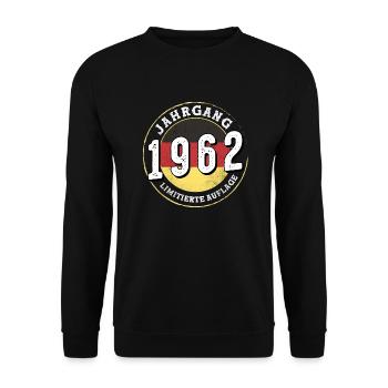 Jahrgangs 1962 Millésime 1962 Limitierte Auflage 62 - Sweat-shirt Unisexe - noir - Devant - Alina (178cm) & Michal (187cm)