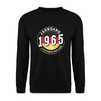 59 Jahre Jahrgang 1965 Jahrgangs 1965 - Unisex Pullover - Schwarz - Vorne - Alina (178cm) & Michal (187cm)