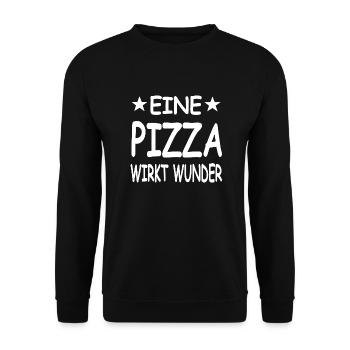 Pizza - Unisex Pullover - Schwarz - Vorne - Alina (178cm) & Michal (187cm)