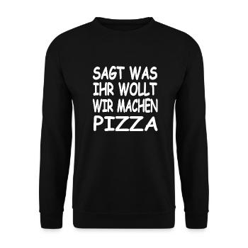 Pizza - Unisex Sweatshirt - black - Front - Alina (178cm) & Michal (187cm)