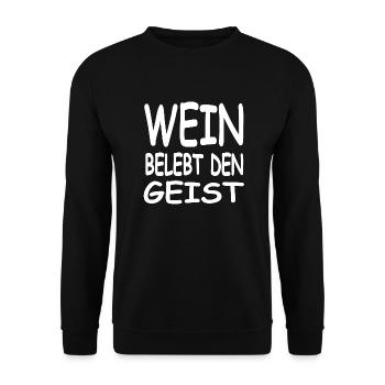 Wein - Unisex Pullover - Schwarz - Vorne - Alina (178cm) & Michal (187cm)
