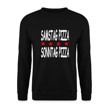 Pizza - Unisex Pullover - Schwarz - Vorne - Alina (178cm) & Michal (187cm)