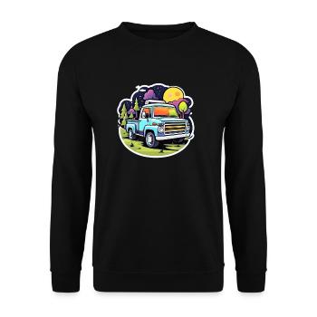 Camping-car Camping-car Camping - Sweat-shirt Unisexe - noir - Devant - Alina (178cm) & Michal (187cm)