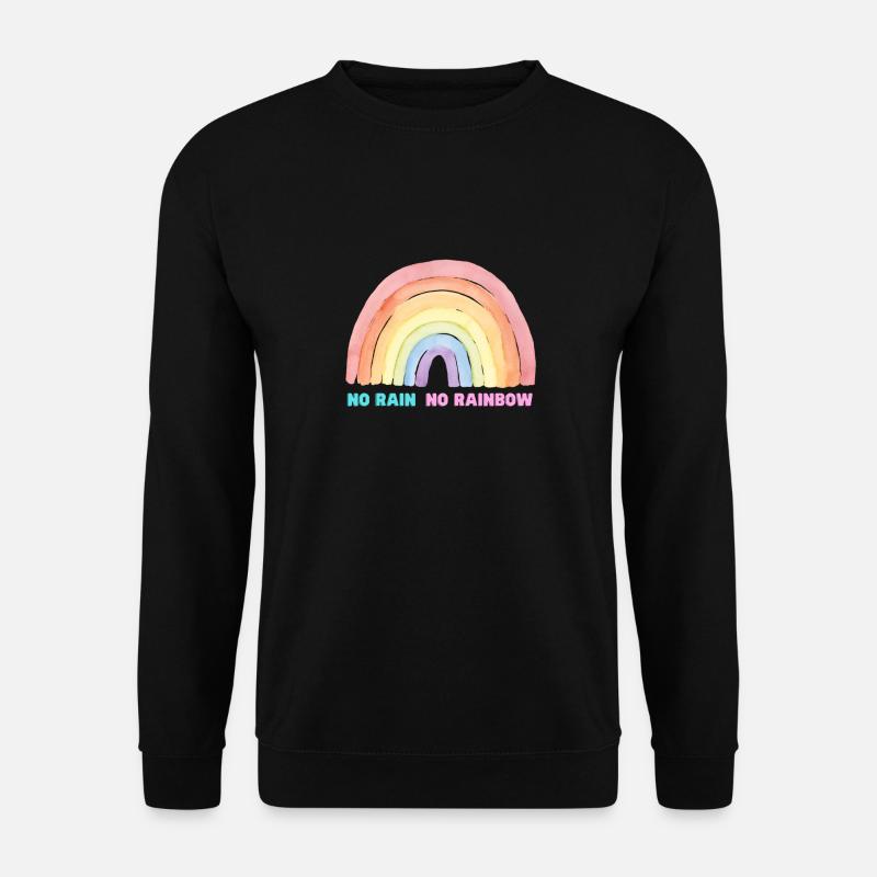 No Rain No Rainbow - Unisex Pullover - Schwarz