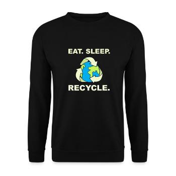 Eat Sleep Recycle Save Planet Earth Climate Change - Unisex Sweatshirt - black - Front - Alina (178cm) & Michal (187cm)