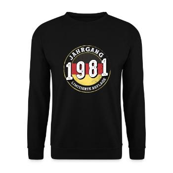 Jahrgangs 1981 Limitierte Auflage 43 ans - Sweat-shirt Unisexe - noir - Devant - Alina (178cm) & Michal (187cm)