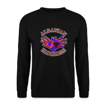 Albanian Bloodline Blue, Shqiponja, Shqiptar - Unisex Pullover - Schwarz - Vorne - Alina (178cm) & Michal (187cm)