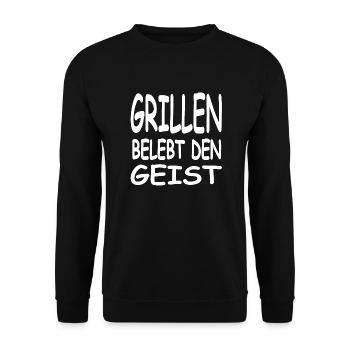 Grillen - Unisex Pullover - Schwarz - Vorne - Alina (178cm) & Michal (187cm)